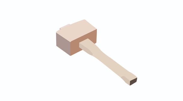 Vector Isolated Illustration of a Wooden Mallet - Vector, Image