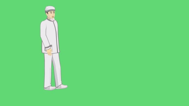 Animation. The man - the doctor is in white clothes. A medical mask is dressed on his face. To combat coronavirus. Green background to replace. - Footage, Video