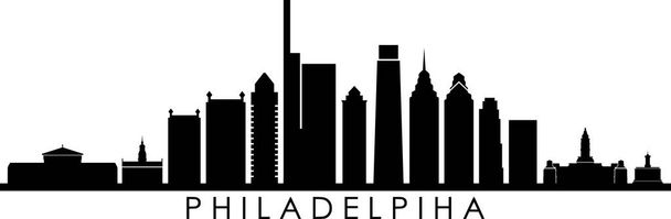 PHILADELPHIA Şehri Skyline Siluet Şehir Vektörü - Vektör, Görsel