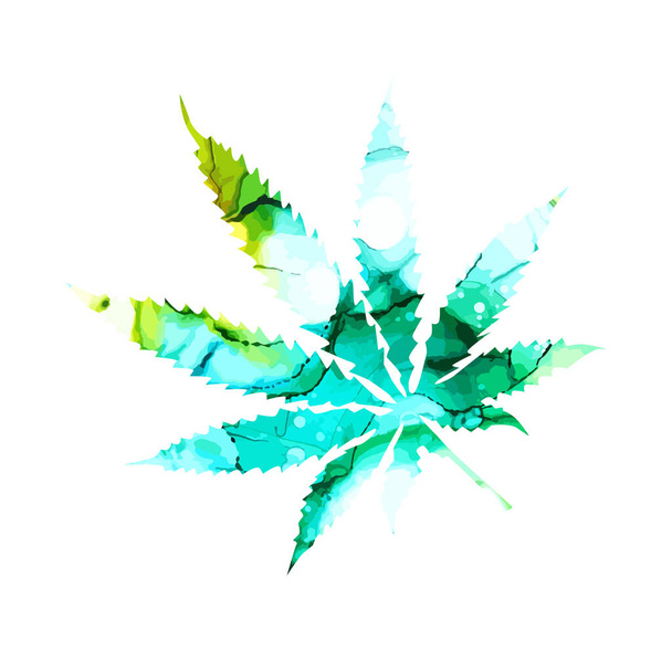 Cannabis ou folha de maconha ícone multicolorido, mídia mista. Ilustração vetorial
 - Vetor, Imagem