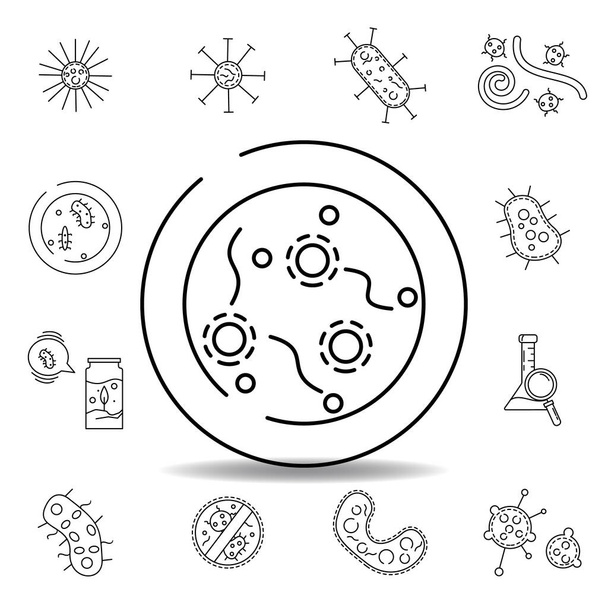 laboratory health clinic medical line icon. element of bacterium virus illustration icons. signs symbols can be used for web logo mobile app UI UX on white background - Vector, Image