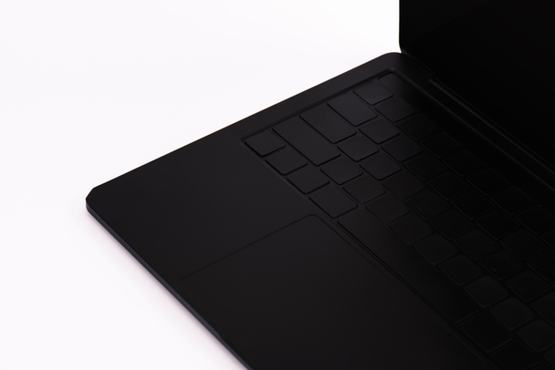 modern laptop keyboard isolated on white  - 写真・画像