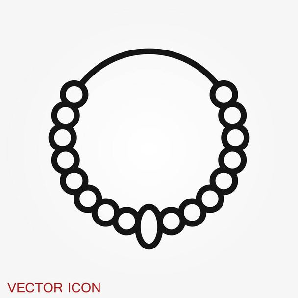 Ikona náhrdelníků. Stylizované znamení náhrdelníku z korálků. Identifikační symbol pro šperkařské firmy - Vektor, obrázek