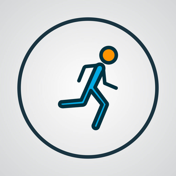 Hombre corriendo icono símbolo de línea de color. Elemento de jogging aislado de primera calidad en estilo moderno
. - Vector, Imagen