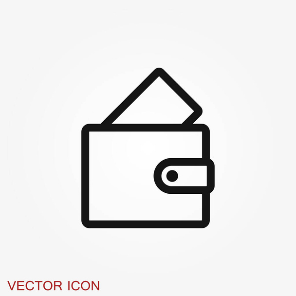 Portemonnee vectoricoon. Wallet symbool voor uw website ontwerp, logo - Vector, afbeelding