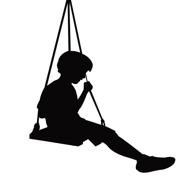 un garçon balançant corps silhouette vecteur - Vecteur, image