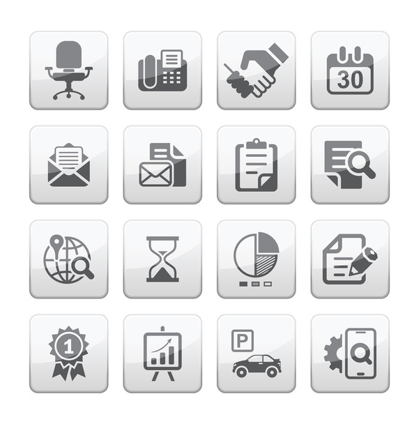 Media and office icons set - Vector, afbeelding