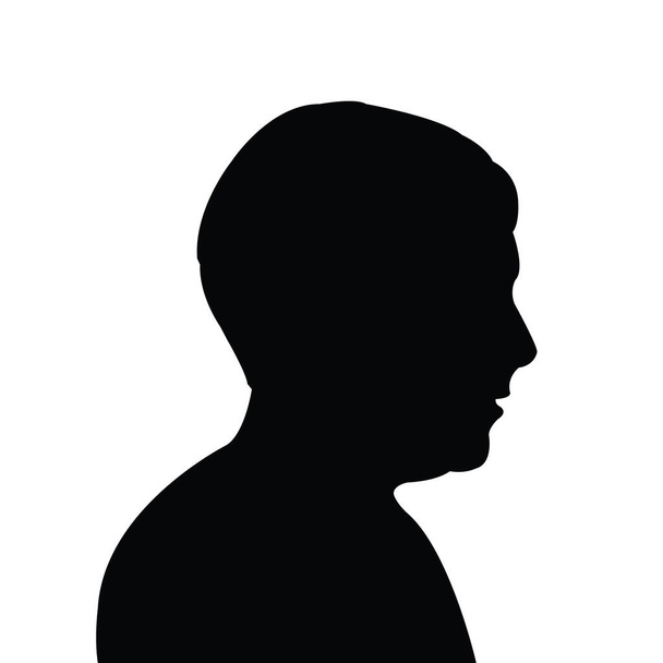 вектор силуэта головы мальчика - Вектор,изображение