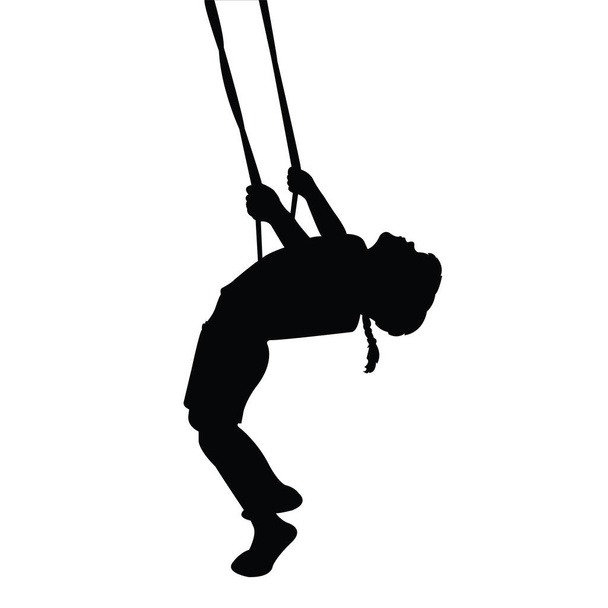 a girl swinging body silhouette vector - Vector, Image