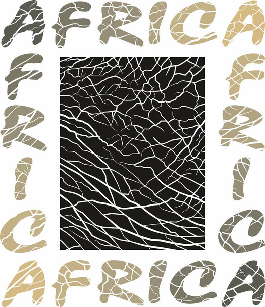 Testo del disegno vettoriale Africa e sfondo con trama elefante
  - Vettoriali, immagini