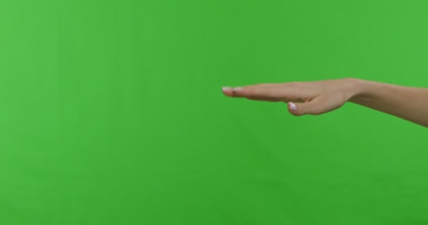 Female hand showing set of different communicational gestures - Video, Çekim
