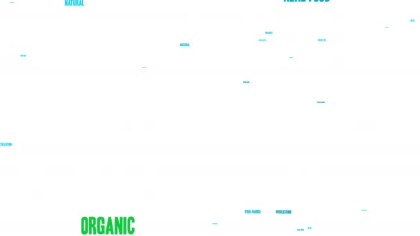 Organische animierte Wortwolke auf weißem Hintergrund. - Filmmaterial, Video