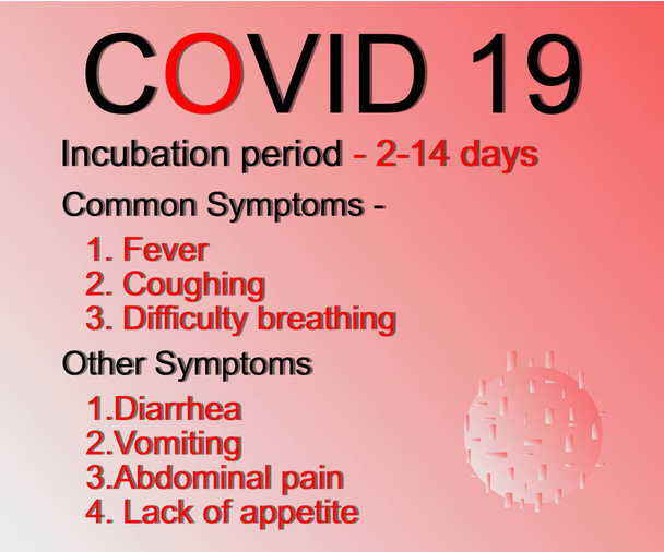 Infografika objawów Covid 19 lub Coronavirus lub sars covid 2 - Zdjęcie, obraz