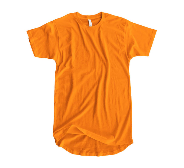 Utilice esta camiseta de línea larga Mock Up In Turmeric Powder Color para acortar su proceso de diseño
. - Foto, Imagen