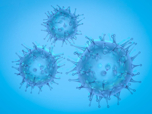 3Dレンダリングコロナウイルス細胞またはcovid-19細胞の背景 - 写真・画像