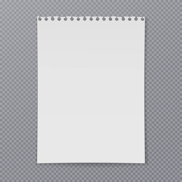 Wit notitieboekje papier met gekrulde hoeken en zachte schaduw is op kwadraat achtergrond voor tekst. Vectorillustratie - Vector, afbeelding