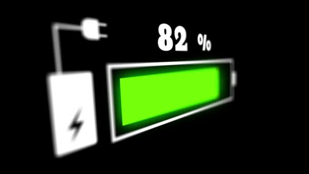 電気バッテリインジケータは、最大0%のフルHDを示しています - 映像、動画