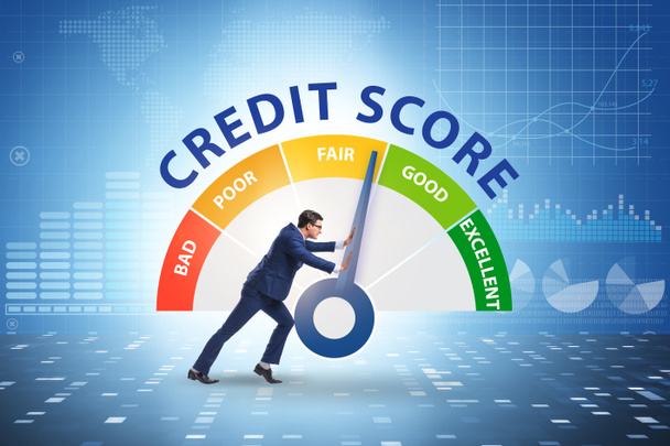 Businessman trying to improve credit score - Foto, afbeelding