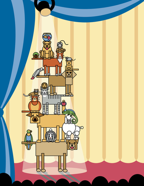 Acrobatic Pets _ Stage Right
 - Vector, imagen