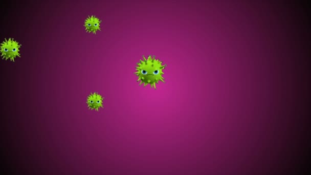 Coronavirus Covid-19 fertőzött vírus 2019-ncov tüdőgyulladás a vérben. Orvosi vírus reális modell. Coronavirus animáció. Mikroorganizmusok, kórokozó baktériumok. Részecskék. - Felvétel, videó