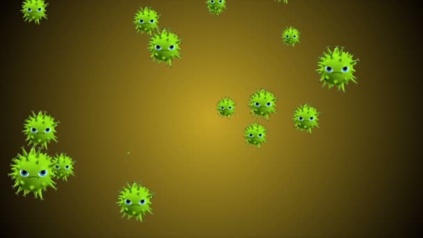 Lääketieteellinen animaatio tausta solujen, bakteerien viruksia maailmassa. Ihmisen riskivirus. Coronavirus. Mikroskooppinen näkymä. Kelluvat makrosolumallit
. - Materiaali, video