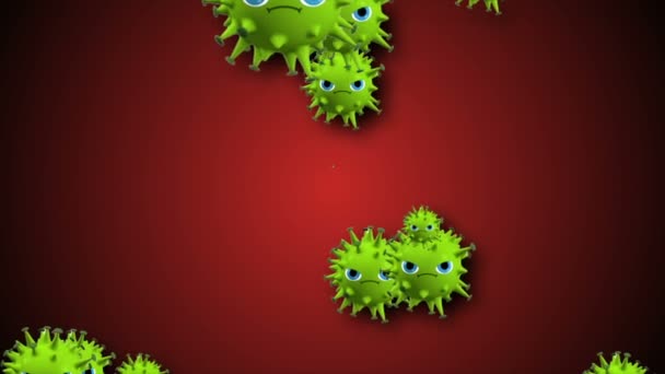 Medizinische Animation Hintergrund von Zellen, Bakterien Viren in der Welt. Virus des menschlichen Risikos. Coronavirus. Mikroskopischer Blick. Makrozellenmodelle schwimmend. - Filmmaterial, Video