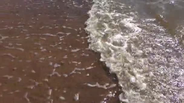 Summer sea fresh waves on resort beach sand - Záběry, video