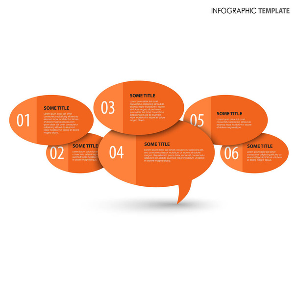 Info grafiche con bolle parlanti in arancione design vettoriale eps 10
 - Vettoriali, immagini