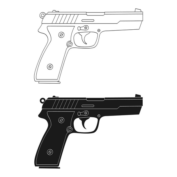 Vector monochrome icoon met pistool - Vector, afbeelding