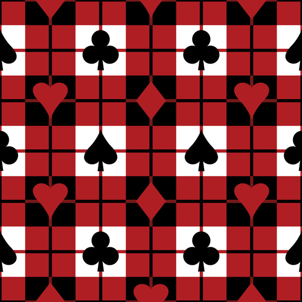 Card Suits Plaid Pattern - Vector, Image