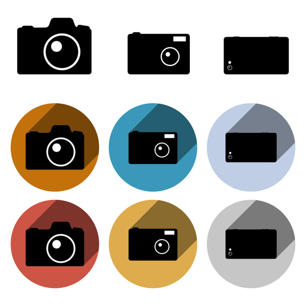 Vector photo camera icon set - ベクター画像