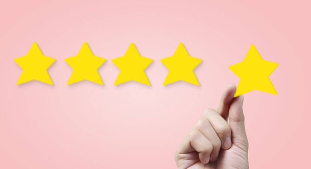 Лучшая концепция оценки качества бизнес-услуг - "пять звезд". - Фото, изображение