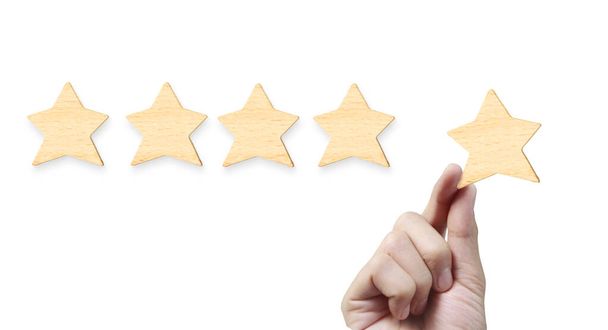 Рука додавання збільшує п'ять зірок. Найкращий рейтинг бізнес-послуг концепції клієнтського досвіду
 - Фото, зображення