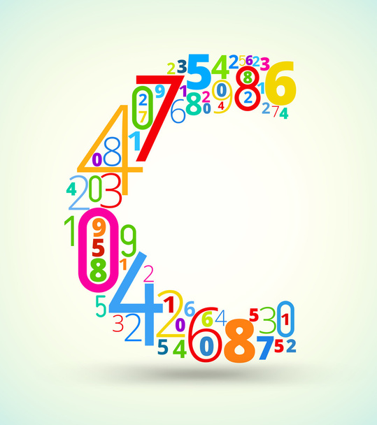 Letter C, colored vector font from numbers - Vettoriali, immagini