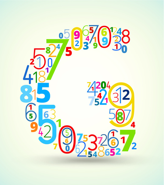 Letter G, colored vector font from numbers - Vettoriali, immagini