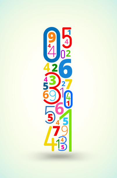 Letter I, colored vector font from numbers - Vettoriali, immagini