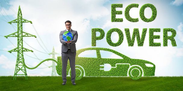 Concept elektrische auto en groene energie - Foto, afbeelding