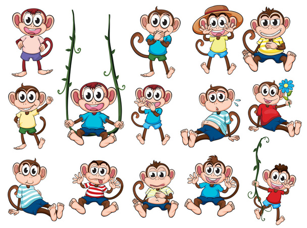 egy csoport majmok - Vektor, kép