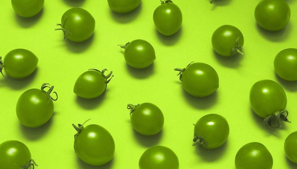Tomatoes on colorful green background - 写真・画像