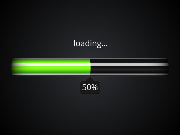 Green loading progress bar - Vector, Image