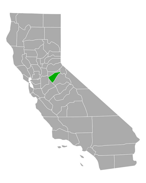 Map of Calaveras in California - Vector, Image
