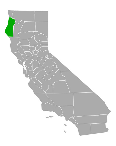 Mapa Humboldtu v Kalifornii - Vektor, obrázek