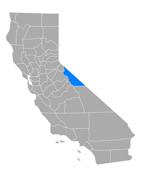 カリフォルニア州のモノの地図 - ベクター画像