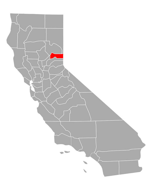 カリフォルニア州のシエラ地図 - ベクター画像