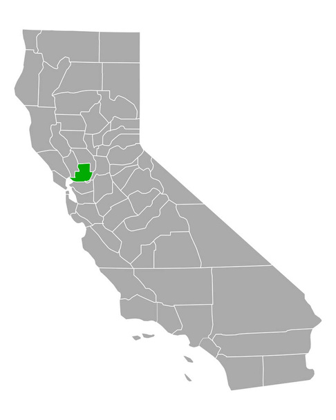 Χάρτης του Σολάνο στην Καλιφόρνια - Διάνυσμα, εικόνα