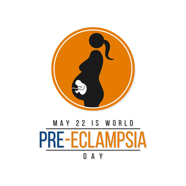 Vector illustration on the theme of World Preeclampsia day observed every year on May 22nd. - Vector, Image
