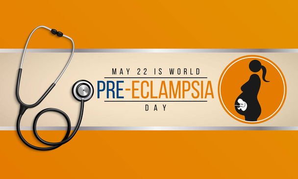 Vector illustration on the theme of World Preeclampsia day observed every year on May 22nd. - Vector, Image