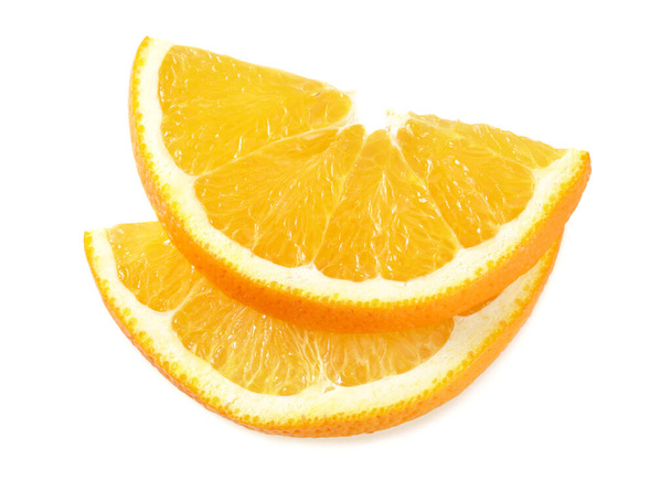 orange slice isolated on white background. top view. macro. - Фото, изображение