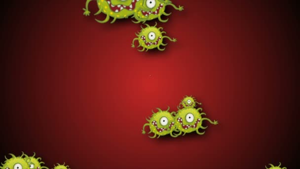 Coronavirus Looped Covid-19 Infectado vírus 2019-ncov pneumonia no sangue. Modelo realista de vírus médico. looping animação Coronavirus. Microrganismos, bactérias patogénicas. Partículas
. - Filmagem, Vídeo