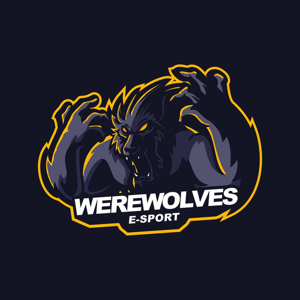 werewolves λογότυπο για το λογότυπο μασκότ του ηλεκτρονικού αθλητισμού - Διάνυσμα, εικόνα